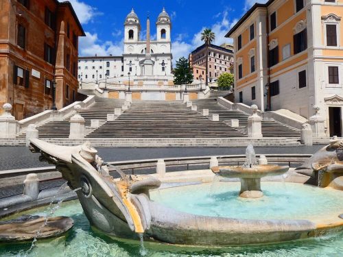 Spaanse trappen met fontein Rome