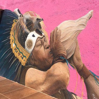 Muurschildering Cactus hostel Guanajuato Mexico